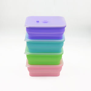High-Quality Silicone Food Storage Container with Airtight Silicone Lid | Set of 3 |  Available in 4 colors
