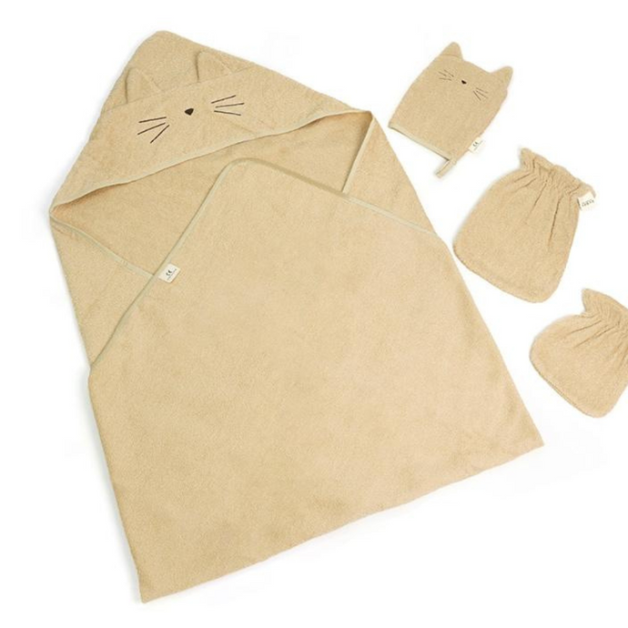 Organic Cotton Bath Towel Set of 4 - Cat