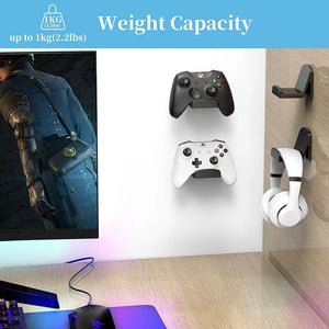 [NYZE] Gamepad Holder for PS5 / PS4 / Switch Pro / Xbox one Controller Headphones Wall Mount with Anti-Slip Adhesive