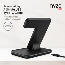 Load image into Gallery viewer, [NYZE] 3-in-1 Wireless Charging Dock Designed for Apple iPhone, Apple Watch and Apple AirPods and Other Qi Wireless Smartphones, Samsung Galaxy Smartphones, Galaxy Buds, TWS