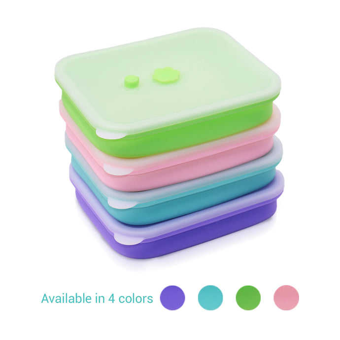 High-Quality Silicone Food Storage Container with Airtight Silicone Lid | Set of 3 |  Available in 4 colors