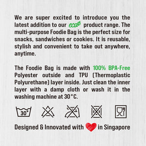 Eco Foodie Bag Reusable Food Bag For Snacks, Sandwiches And More