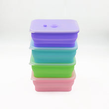 Load image into Gallery viewer, Bundle Set of 4 High-Quality Silicone Collapsible Airtight Food Container 3Pcs Set and 1 Foodie Bag, BPA Free - 4 Color Available with Airtight Silicone Lid | Foodie Bag in 15 designs