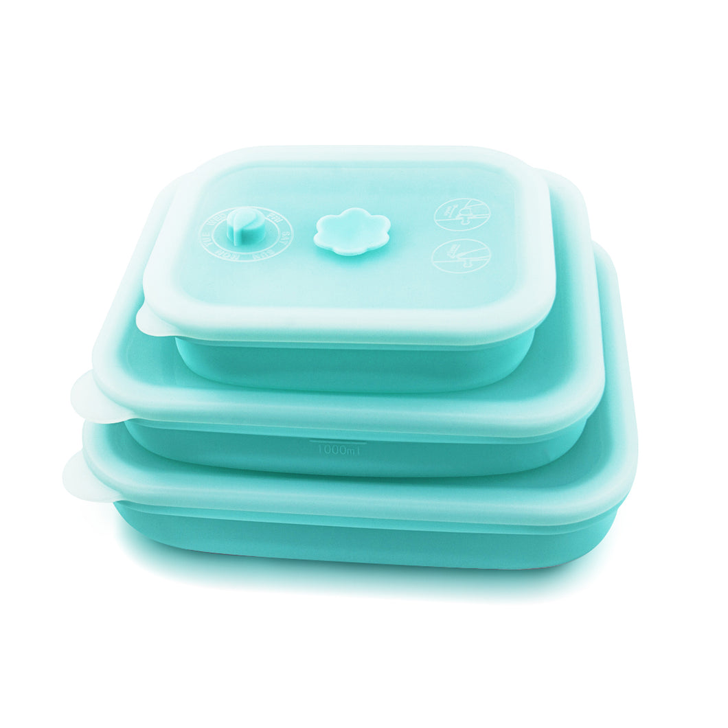 High-Quality Silicone Food Storage Container with Airtight Silicone Lid | Set of 3 |  Available in 4 colors