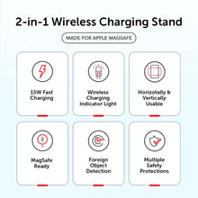 Load image into Gallery viewer, [NYZE] 2-in-1 MagSafe Wireless Charger Stand Magnetic Charging Station Dock for iPhone 12 / 13 Series, AirPods Pro/2 with up to 15 Watts Fast Charging