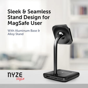 [NYZE] 2-in-1 MagSafe Wireless Charger Stand Magnetic Charging Station Dock for iPhone 12 / 13 Series, AirPods Pro/2 with up to 15 Watts Fast Charging