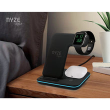 Load image into Gallery viewer, [NYZE] 3-in-1 Wireless Charging Dock Designed for Apple iPhone, Apple Watch and Apple AirPods and Other Qi Wireless Smartphones, Samsung Galaxy Smartphones, Galaxy Buds, TWS